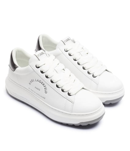 ΠΑΠΟΥΤΣΙΑ SNEAKERS KARL LAGERFELD - 01S WHITE LEATHER/SILVER